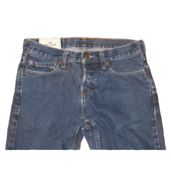 Hollister Men's Skinny Dark Blue Jeans 29 x 32 Button Fly - Picture 2 of 4